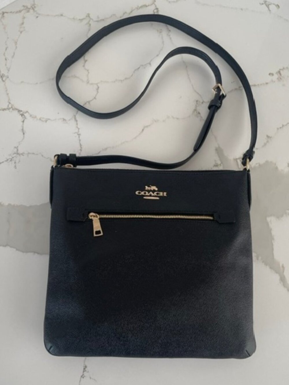 COACH Standard Rowan File Bag - Black Crossgrain Leather (PRISTINE CONDITION)
